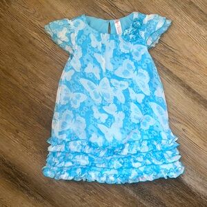 NWT Cherokee ruffle butterfly print dress